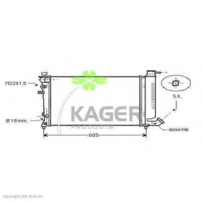 KAGER 310183 Радиатор охлаждения двигателя KAGER для PEUGEOT