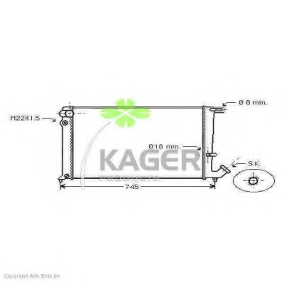 KAGER 310185 Радиатор охлаждения двигателя для CITROËN XSARA