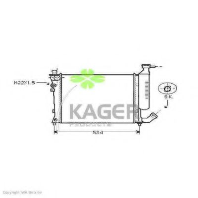 KAGER 310192 Радиатор охлаждения двигателя KAGER для PEUGEOT