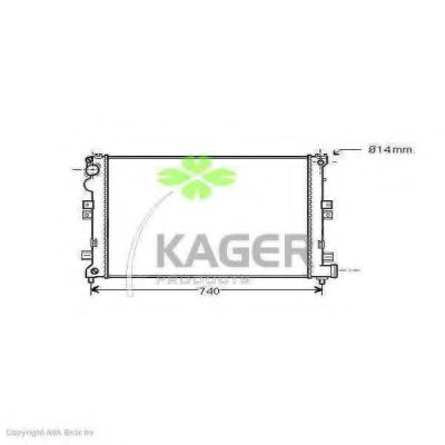 KAGER 310206 Радиатор охлаждения двигателя KAGER для PEUGEOT