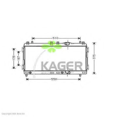KAGER 310220 Радиатор охлаждения двигателя для CHRYSLER