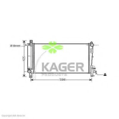 KAGER 310222 Радиатор охлаждения двигателя для CHRYSLER
