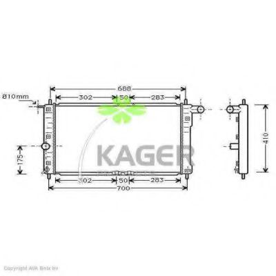 KAGER 310303 Радиатор охлаждения двигателя KAGER для DAEWOO