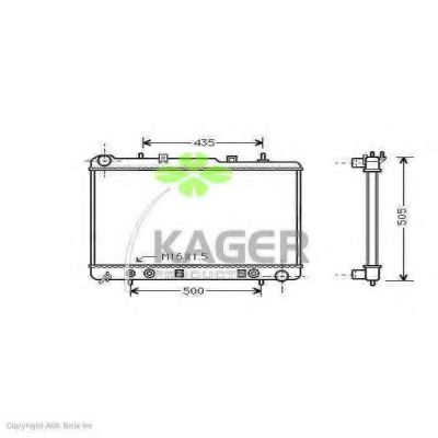 KAGER 310306 Радиатор охлаждения двигателя для SSANGYONG