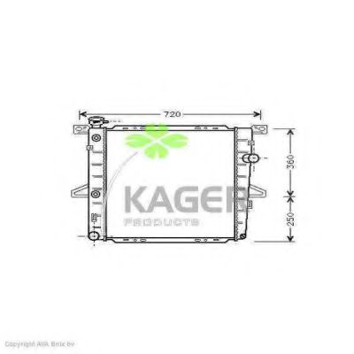 KAGER 310312 Радиатор охлаждения двигателя KAGER для FORD USA