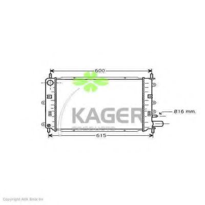 KAGER 310332 Радиатор охлаждения двигателя KAGER для FORD