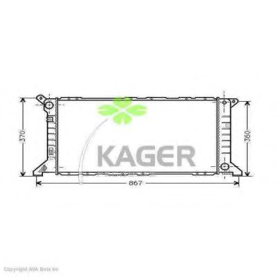 KAGER 310345 Радиатор охлаждения двигателя KAGER для FORD