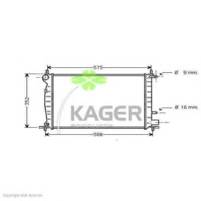 KAGER 310348 Радиатор охлаждения двигателя KAGER для FORD