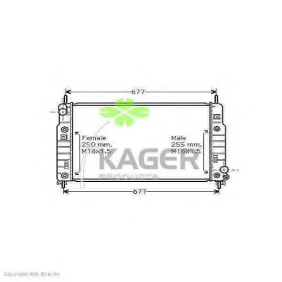 KAGER 310350 Радиатор охлаждения двигателя KAGER для FORD