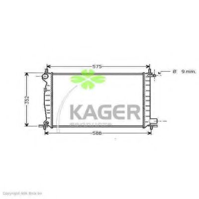 KAGER 310351 Радиатор охлаждения двигателя KAGER для MAZDA