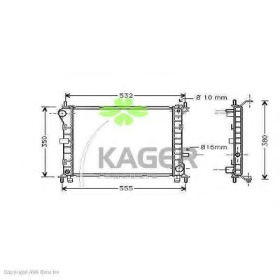 KAGER 310356 Радиатор охлаждения двигателя KAGER для FORD
