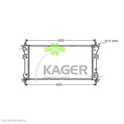 KAGER 310362 Радиатор охлаждения двигателя KAGER для FORD
