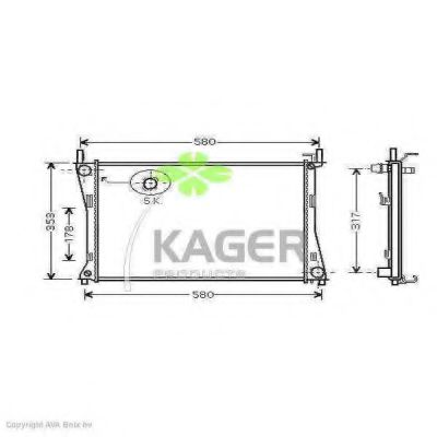 KAGER 310363 Радиатор охлаждения двигателя KAGER для FORD