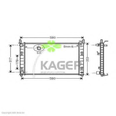 KAGER 310364 Радиатор охлаждения двигателя KAGER для MAZDA
