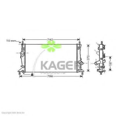 KAGER 310367 Радиатор охлаждения двигателя KAGER для FORD
