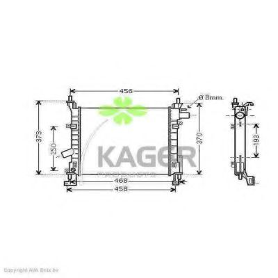 KAGER 310369 Радиатор охлаждения двигателя KAGER для FORD