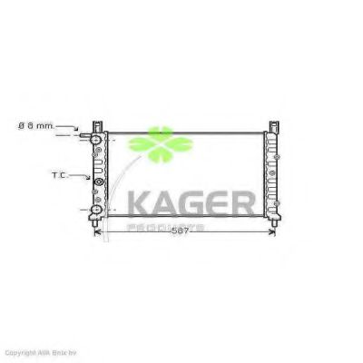 KAGER 310387 Радиатор охлаждения двигателя KAGER для FIAT