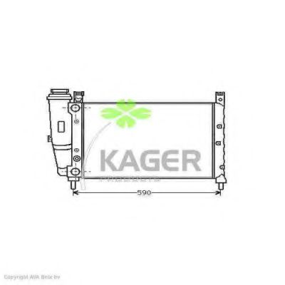 KAGER 310398 Радиатор охлаждения двигателя KAGER для FIAT