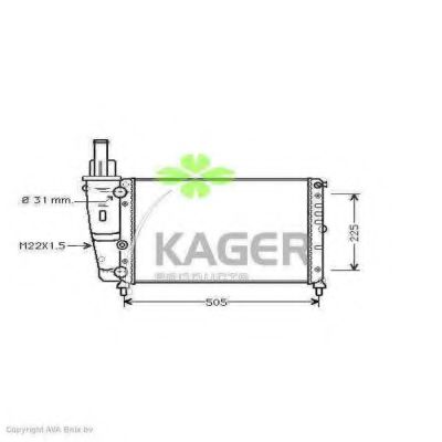 KAGER 310401 Радиатор охлаждения двигателя KAGER для FIAT