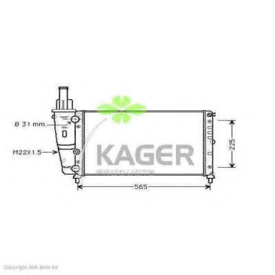 KAGER 310402 Радиатор охлаждения двигателя KAGER для FIAT