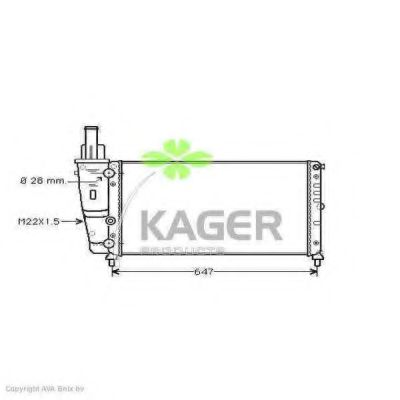 KAGER 310403 Радиатор охлаждения двигателя KAGER для FIAT