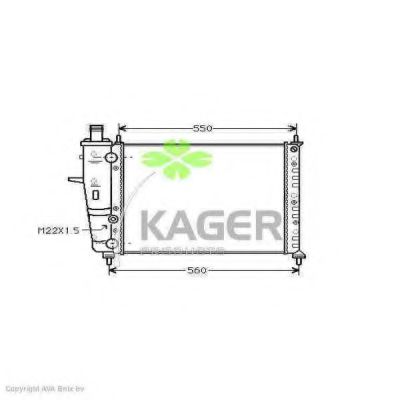 KAGER 310409 Радиатор охлаждения двигателя KAGER для FIAT