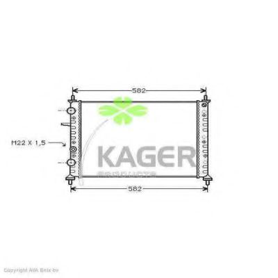 KAGER 310411 Радиатор охлаждения двигателя KAGER для FIAT