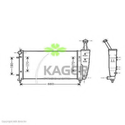 KAGER 310456 Радиатор охлаждения двигателя KAGER для LANCIA