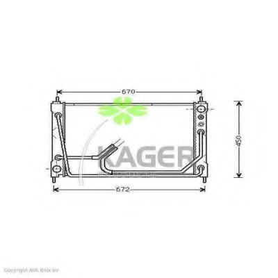 KAGER 310474 Радиатор охлаждения двигателя для ROVER 800