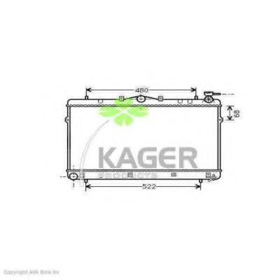KAGER 310515 Радиатор охлаждения двигателя KAGER для HYUNDAI