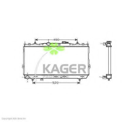 KAGER 310523 Радиатор охлаждения двигателя KAGER для HYUNDAI