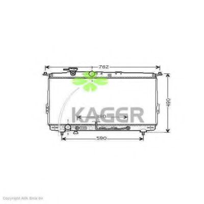 KAGER 310526 Радиатор охлаждения двигателя KAGER для KIA