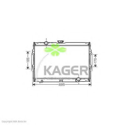 KAGER 310527 Радиатор охлаждения двигателя для MITSUBISHI GALLOPER