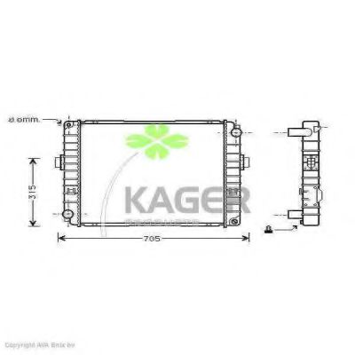 KAGER 310531 Радиатор охлаждения двигателя для IVECO