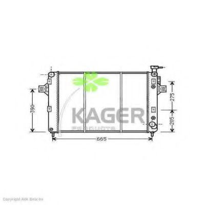 KAGER 310553 Радиатор охлаждения двигателя KAGER для JEEP