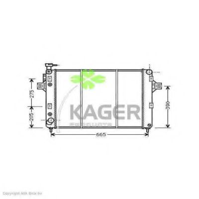 KAGER 310555 Радиатор охлаждения двигателя для JEEP