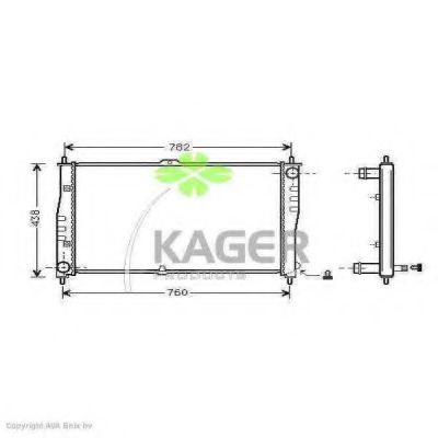 KAGER 310559 Радиатор охлаждения двигателя KAGER для KIA