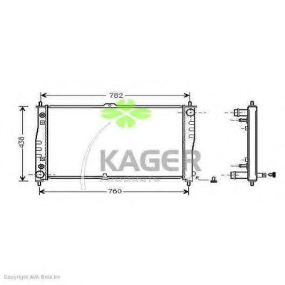 KAGER 310560 Радиатор охлаждения двигателя для KIA CARNIVAL