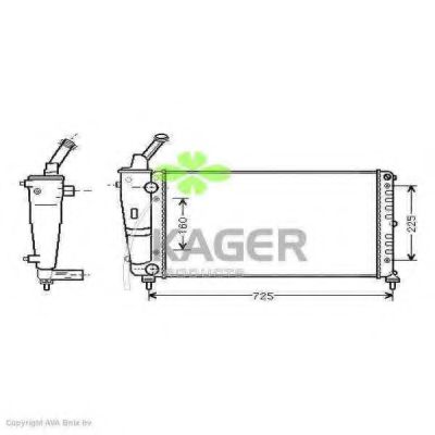 KAGER 310573 Радиатор охлаждения двигателя KAGER для LANCIA