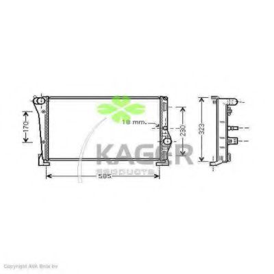 KAGER 310574 Радиатор охлаждения двигателя KAGER для LANCIA