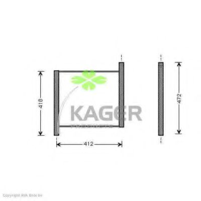 KAGER 310576 Радиатор охлаждения двигателя для SMART FORTWO