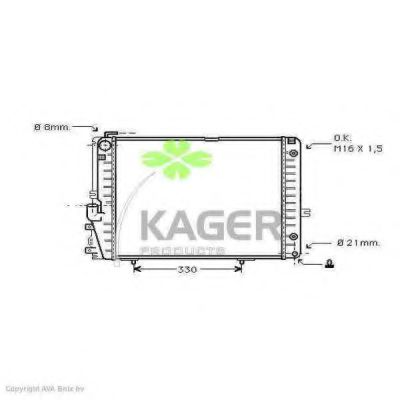 KAGER 310596 Радиатор охлаждения двигателя KAGER для MERCEDES-BENZ