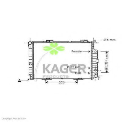 KAGER 310622 Радиатор охлаждения двигателя KAGER для MERCEDES-BENZ