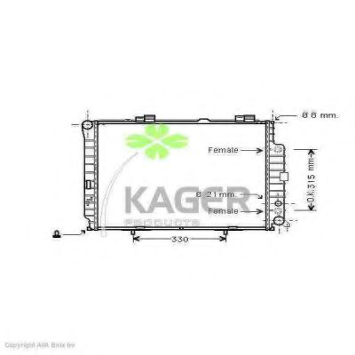 KAGER 310627 Радиатор охлаждения двигателя KAGER для MERCEDES-BENZ