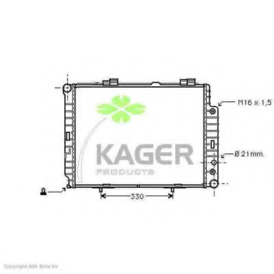 KAGER 310638 Радиатор охлаждения двигателя KAGER для MERCEDES-BENZ