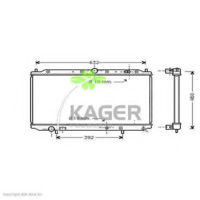 KAGER 310674 Радиатор охлаждения двигателя KAGER для MITSUBISHI