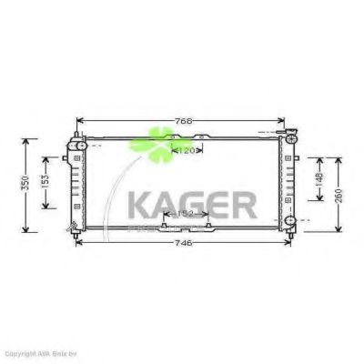 KAGER 310701 Радиатор охлаждения двигателя KAGER для MAZDA