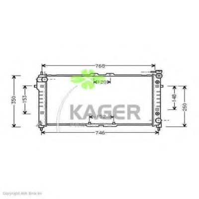 KAGER 310703 Радиатор охлаждения двигателя KAGER для MAZDA