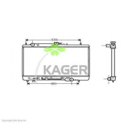 KAGER 310710 Радиатор охлаждения двигателя KAGER для MAZDA