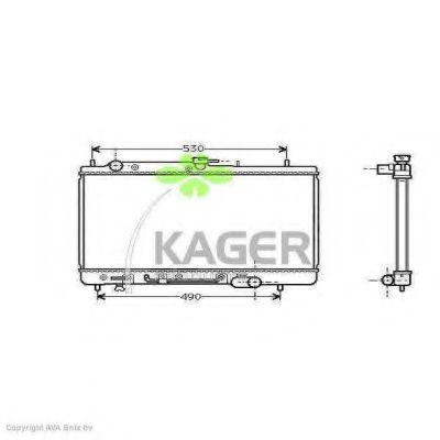 KAGER 310711 Радиатор охлаждения двигателя KAGER для MAZDA